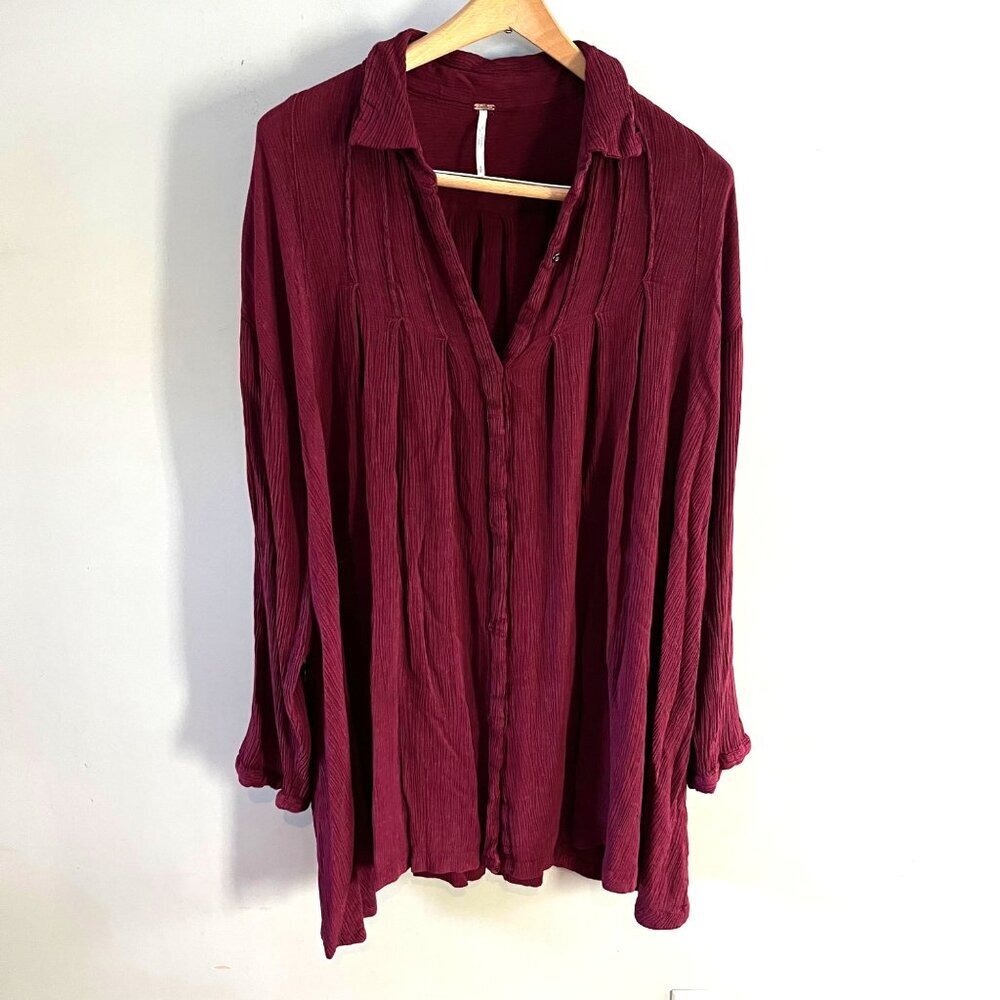 Free People Spin Me Tunic Shirt Dress-‎ S
